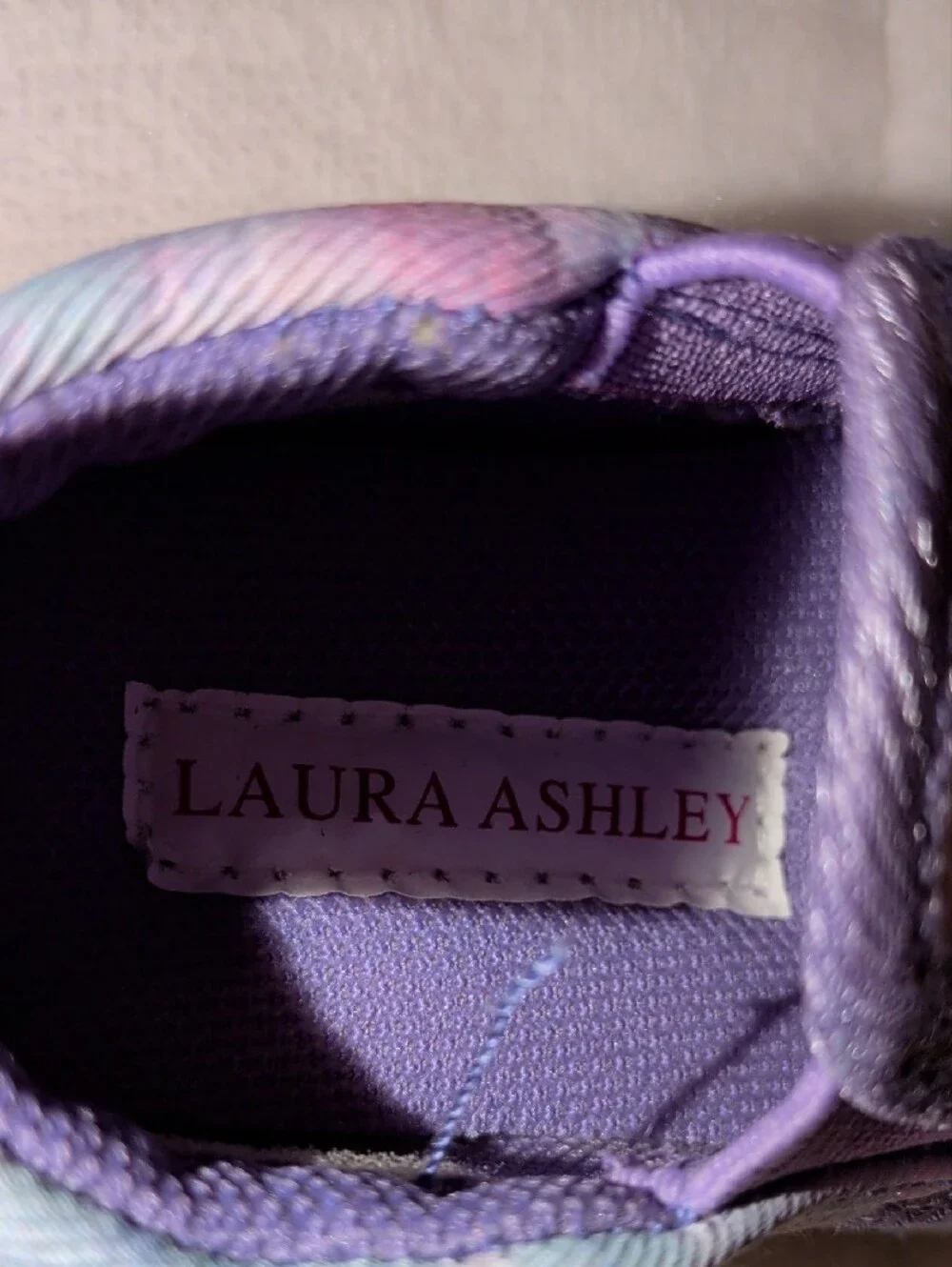 Laura Ashley Pastel Tie-Dye Pink Purple Blue Slip-On Baby Shoes with Bow